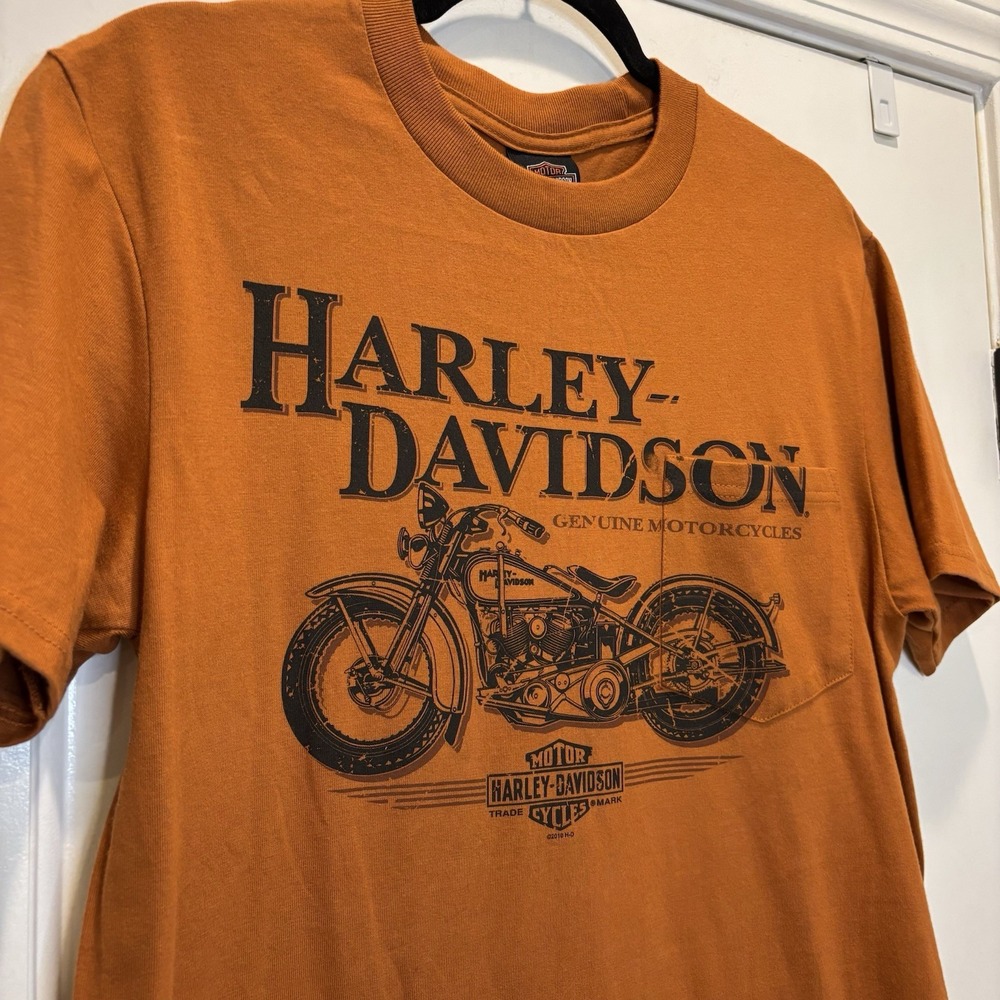 Harley-Davidson 2009 Graceland Memphis Tennessee Biker Orange Tshirt Medium Y2K